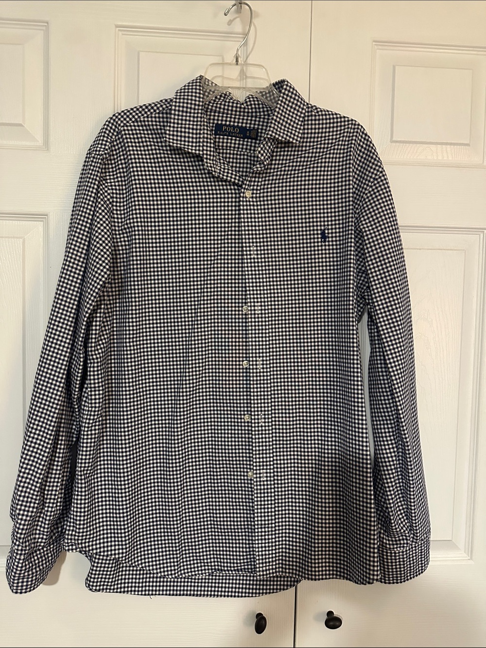 Polo by Ralph Lauren Navy and White Gingham Button-Down Shirt